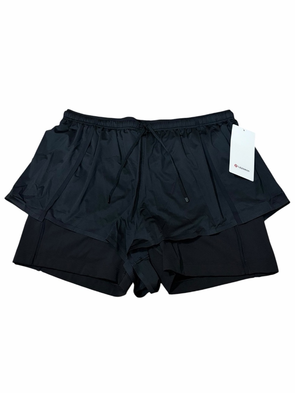 NWT Lululemon Lightweight 2-in-1 High-Rise Running Short (Black) Size XL